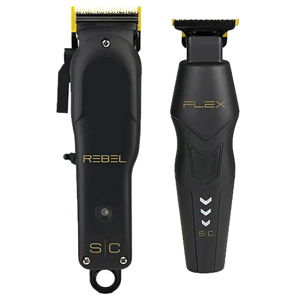 Super Set - Rebel Cordless Hair Clipper & Flex Cordless Hair Trimmer Set with Super-Torque Rotary Motor