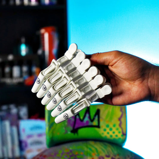 Rolda - Alligator Barber Hair Clips | 6-pack, Carbon-Fiber, Heat Resistant